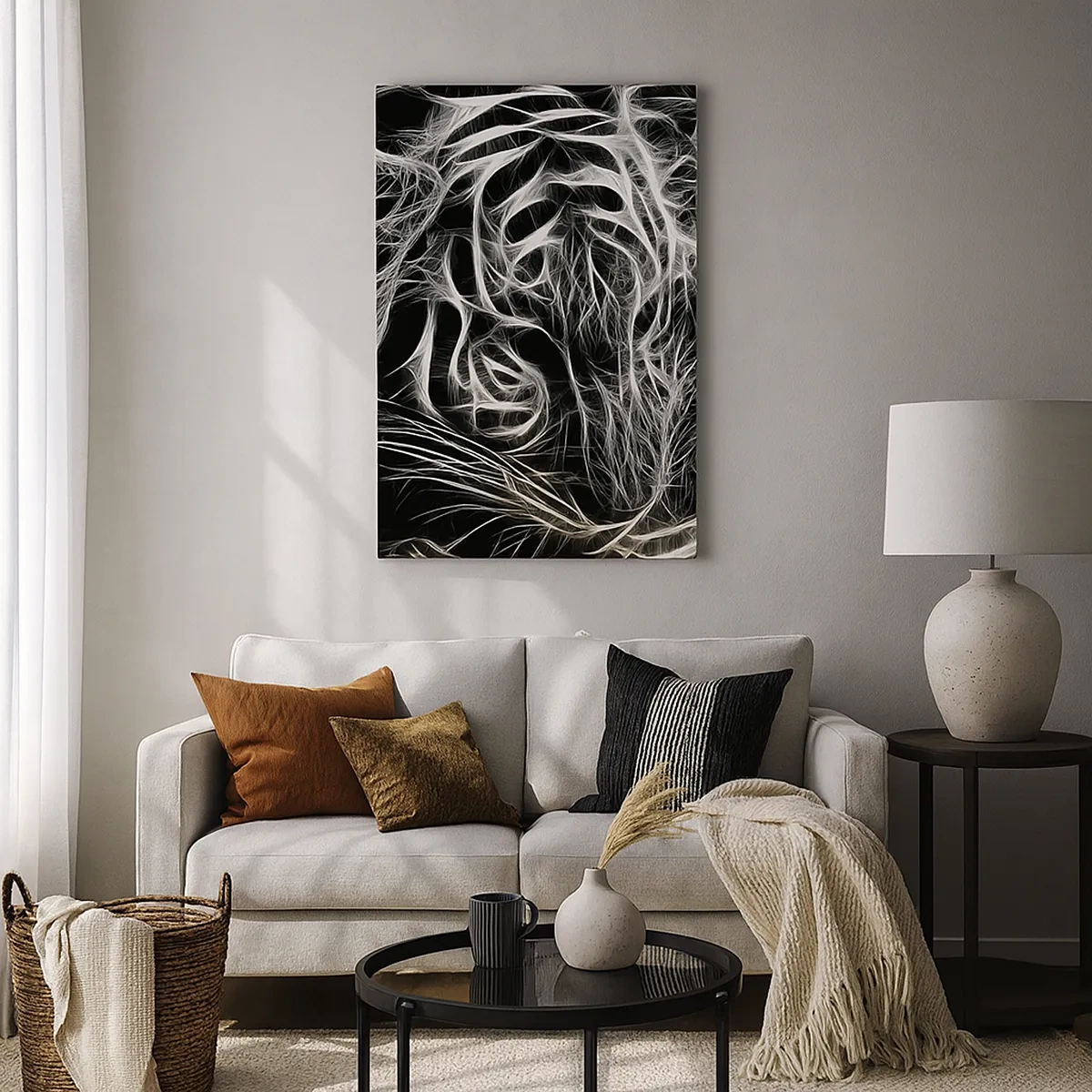 Quadro em tela - Um estudo da leveza do gato - 50x70 cm