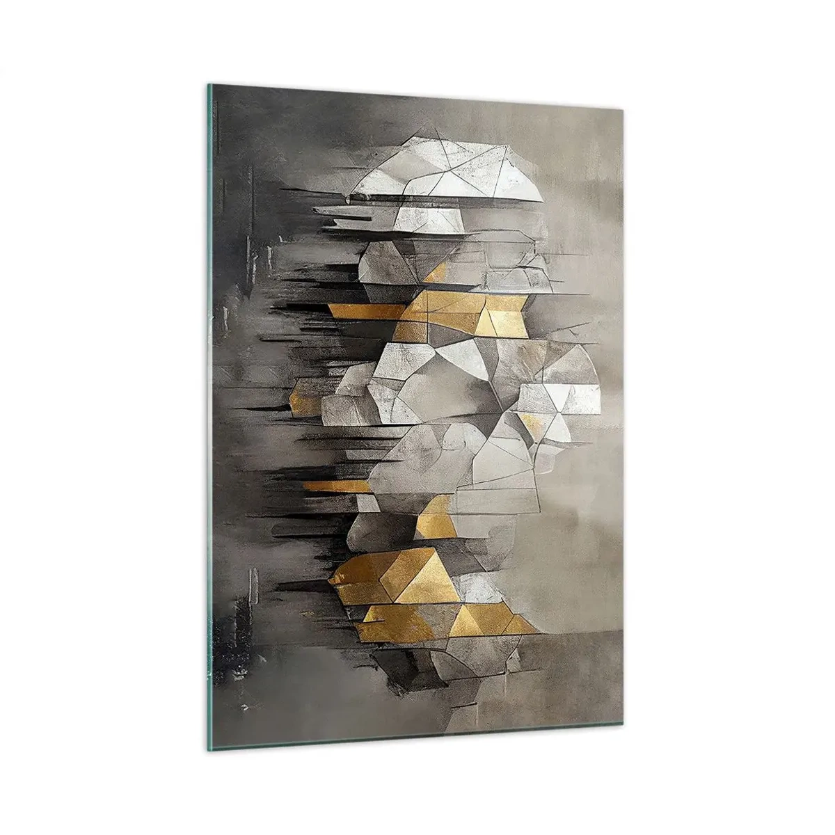 Quadro em vidro - Composição de gelo e luz - 50x70 cm