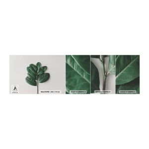 Amostra de Papel de Parede Standard Eco - Desenho da própria natureza - Folhas, Plantar, Natureza - 100x30 cm