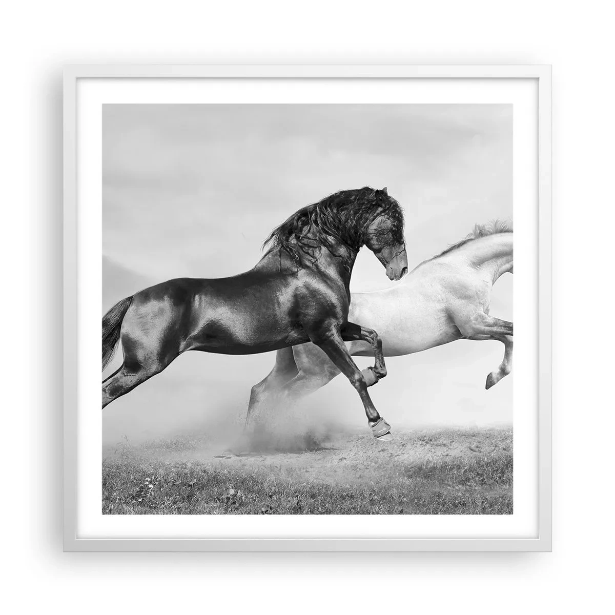 Pôster em moldura branca - Anjos e demônios - 60x60 cm