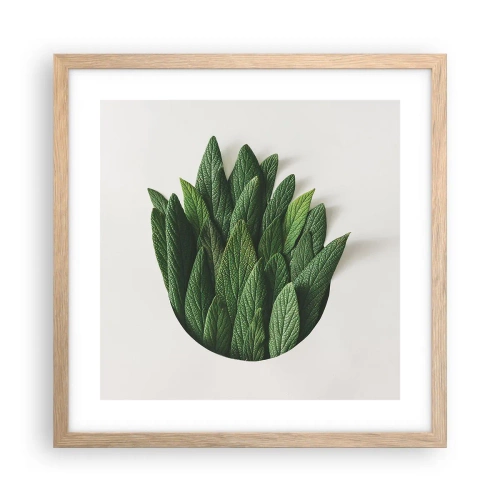 Pôster com moldura de carvalho claro - Curiosidade indomável - 40x40 cm