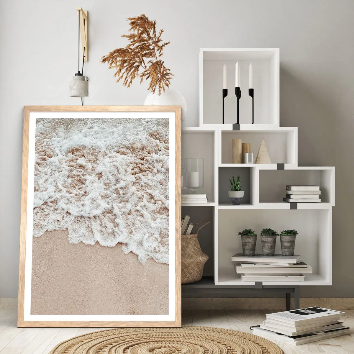 Pôster com moldura de carvalho claro - Volto logo - 61x91 cm