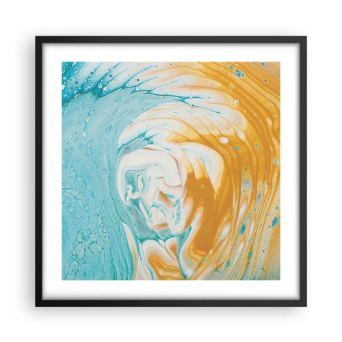 Pôster com moldura preta - Vórtice em pastel - 50x50 cm