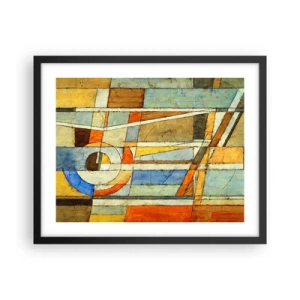 Pôster com moldura preta - Cubismo em construção - 50x40 cm