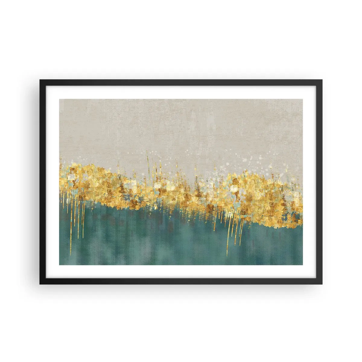Pôster com moldura preta - A fronteira dourada - 70x50 cm