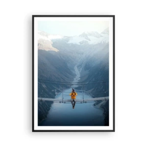 Pôster com moldura preta - Encantado com a paisagem - 70x100 cm