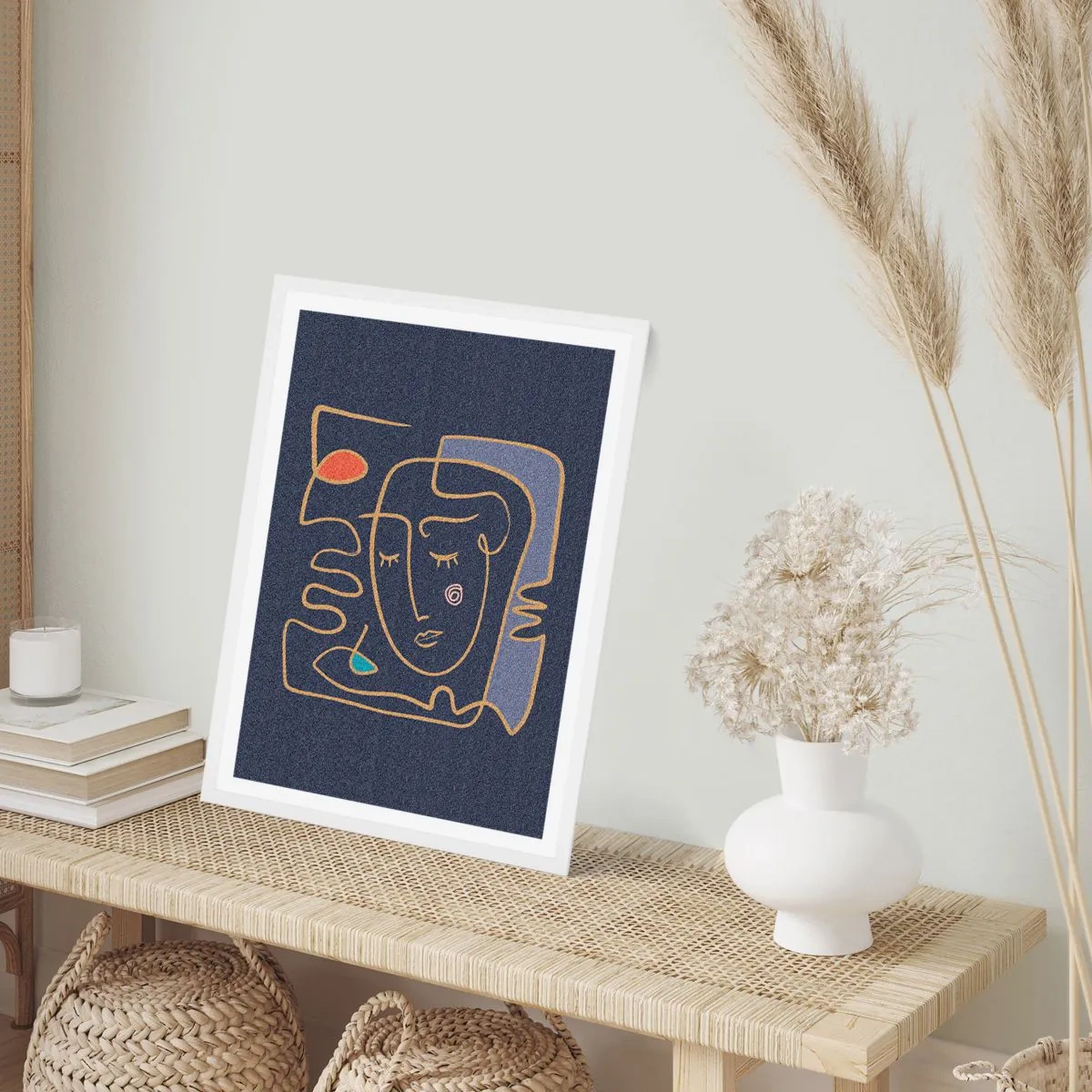 Pôster em moldura branca - Nos pensamentos - 61x91 cm