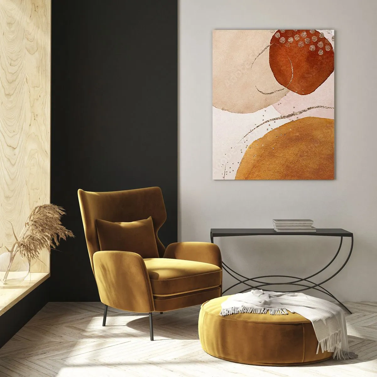 Quadro em vidro - Redondeza e movimento - 50x70 cm