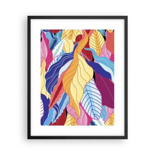 Pôster com moldura preta - Bagunça colorida - 40x50 cm