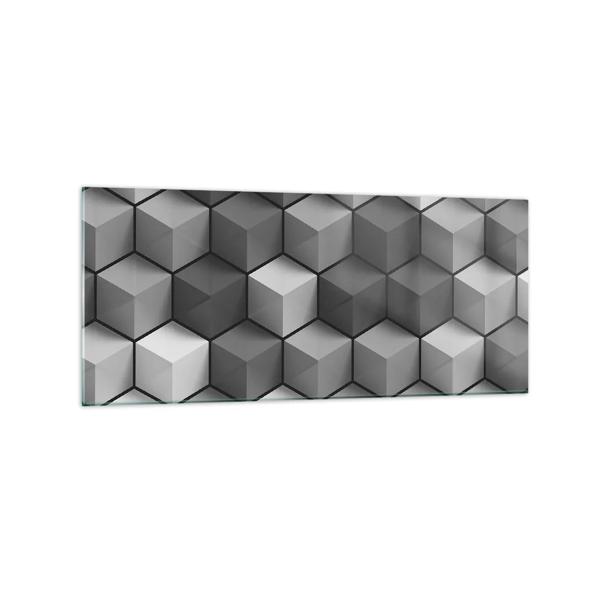 Quadro em vidro - Quebra-cabeça cubista - 120x50 cm