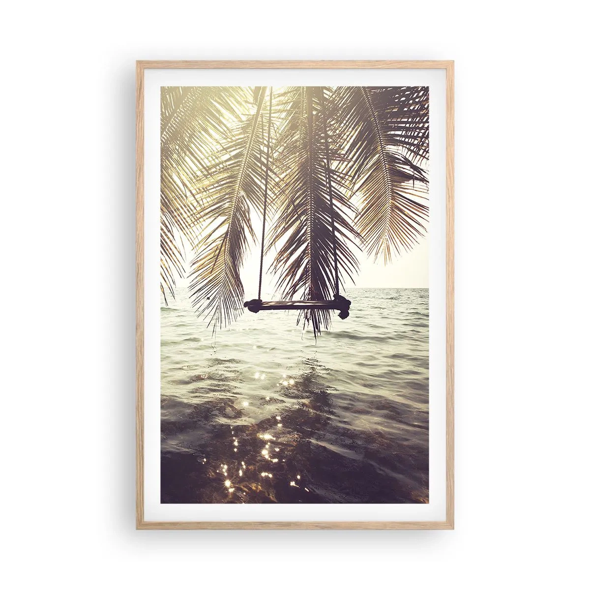 Pôster com moldura de carvalho claro - Deixe-se levar pela imaginação - 61x91 cm