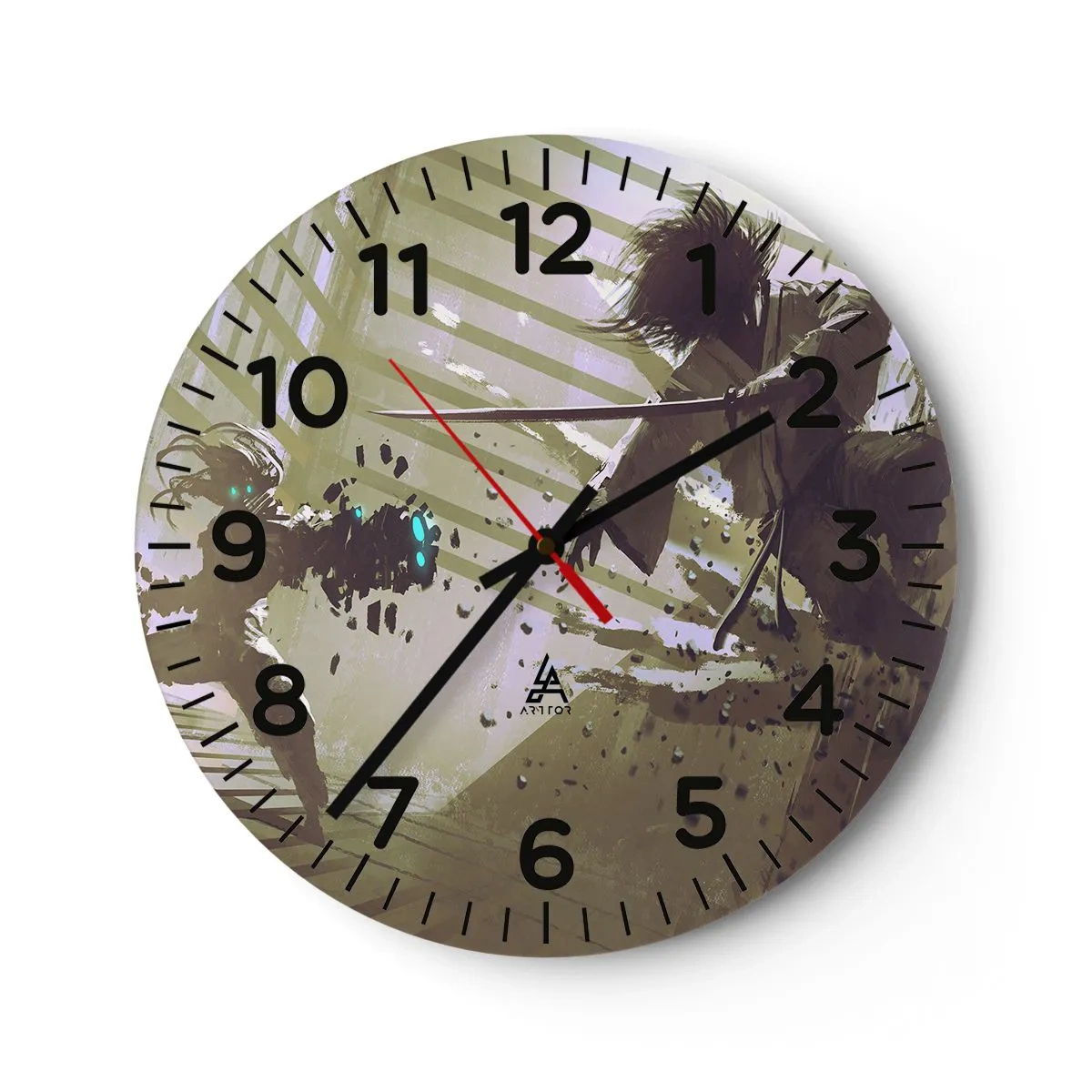 Relógio de parede - Relógio em vidro - Você também pode ser um samurai - 40x40 cm