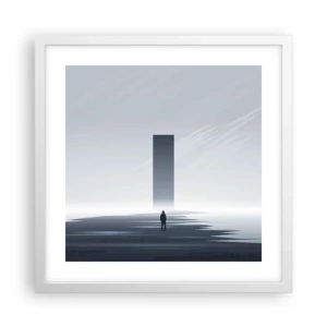 Pôster em moldura branca - Oportunidade ou ameaça? - 40x40 cm