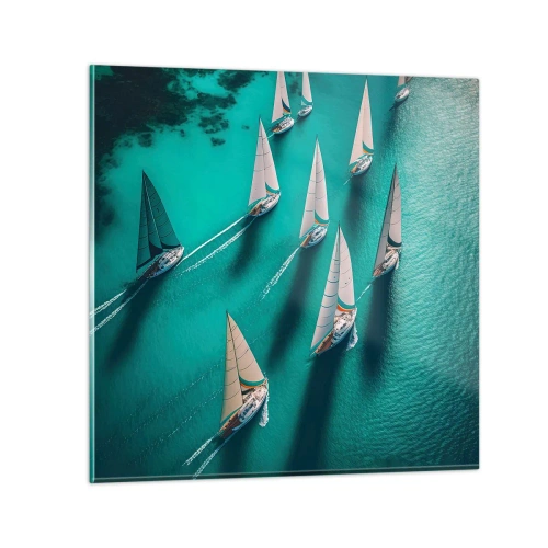 Quadro em vidro - Numa competição com o vento - 40x40 cm