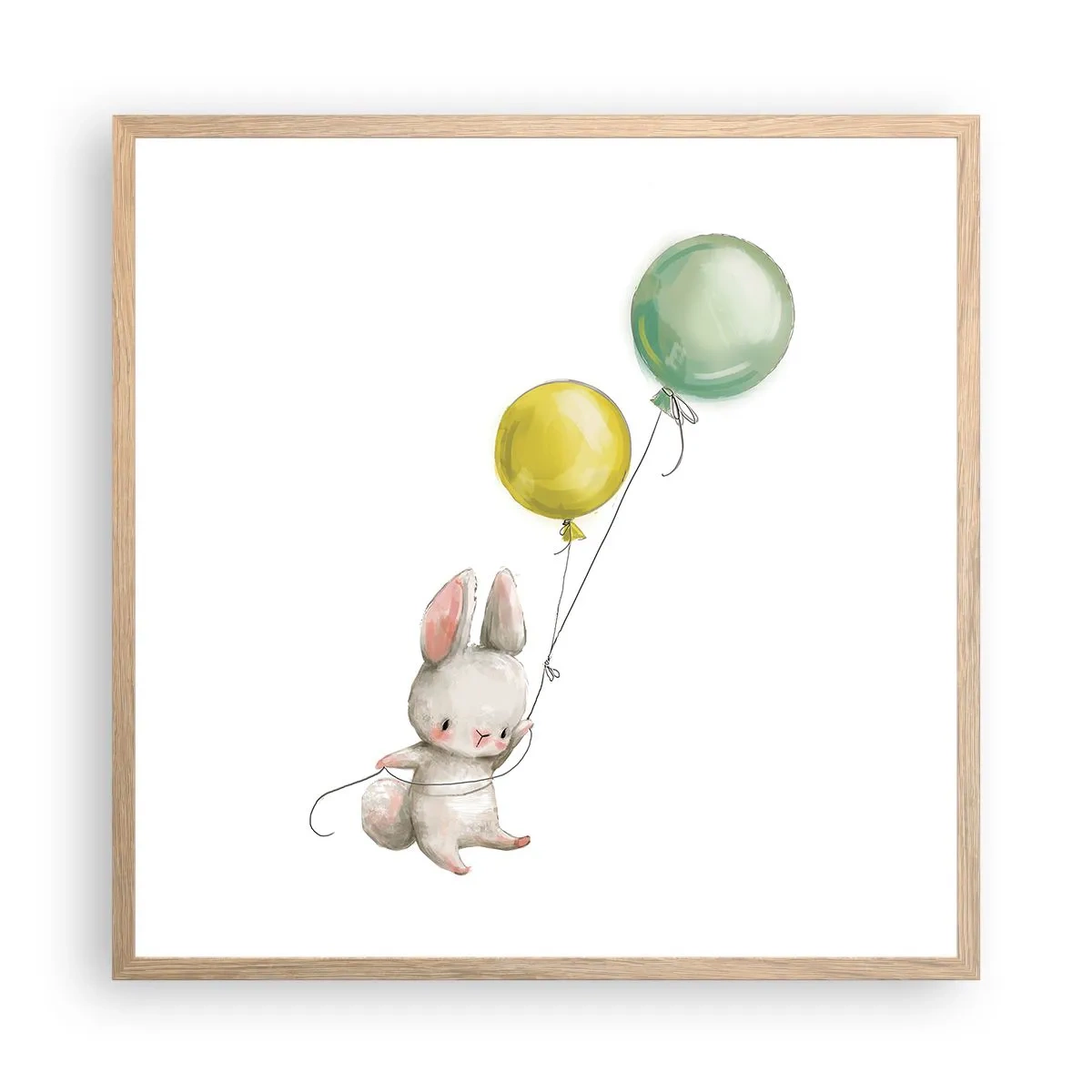 Pôster com moldura de carvalho claro - Também quero voar! - 60x60 cm