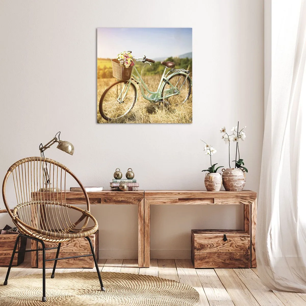 Quadro em tela - Vou ficar aqui por um tempo - 30x30 cm