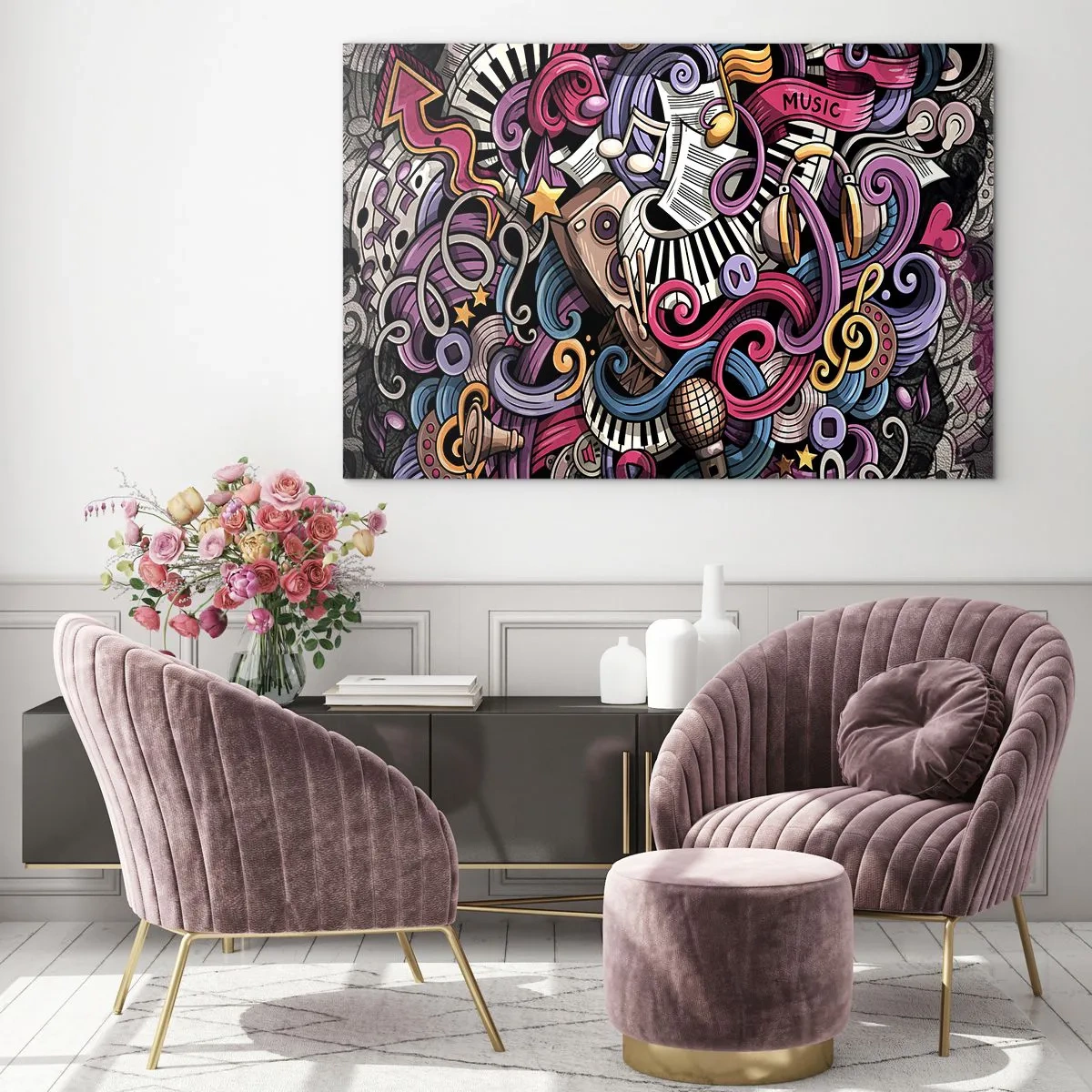 Quadro em vidro - Melodia complicada - 100x70 cm