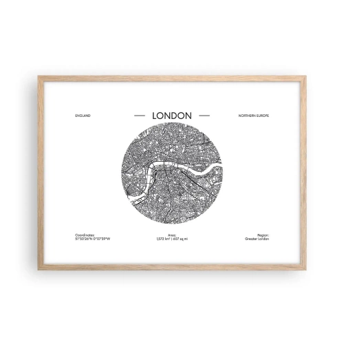 Pôster com moldura de carvalho claro - Anatomia de Londres - 70x50 cm