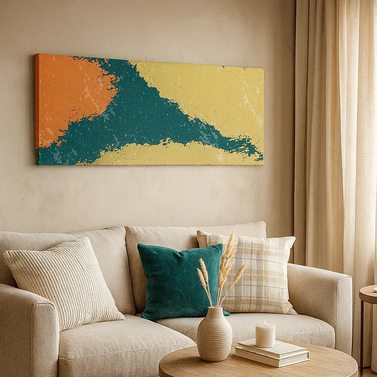 Quadro em tela - Abstração – movimento lento - 30x30 cm