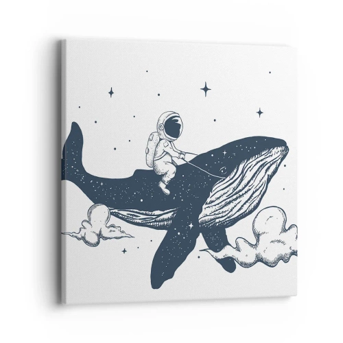 Quadro em tela - Aventura espacial - 40x40 cm