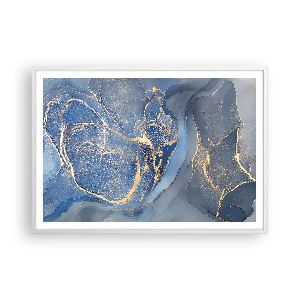 Pôster em moldura branca - Pó dourado - 100x70 cm