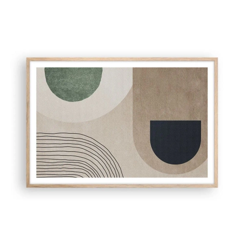 Pôster com moldura de carvalho claro - A gentileza do oval - 91x61 cm