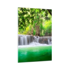 Quadro em vidro - Cascata verde - 80x120 cm