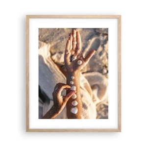 Pôster com moldura de carvalho claro - Beleza na ponta dos dedos - 40x50 cm