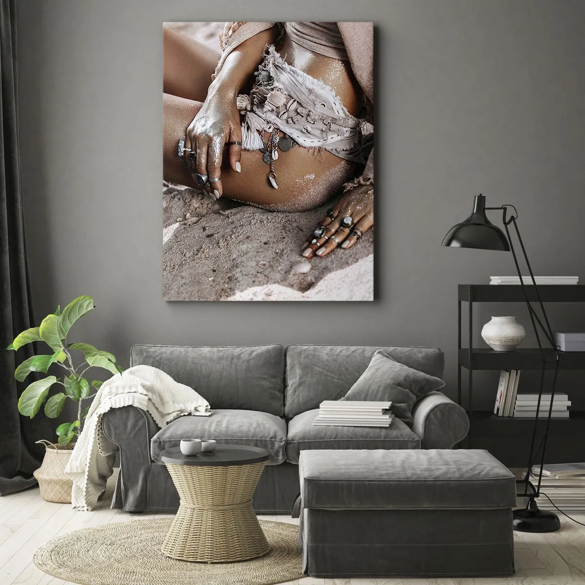 Quadro em tela - Expulsa pelas ondas? - 55x100 cm