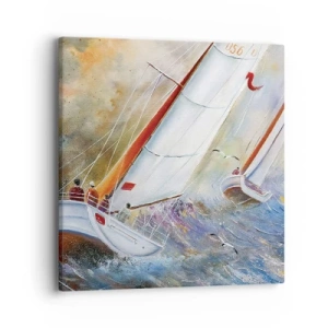 Quadro em tela - Correr sobre as ondas - 40x40 cm