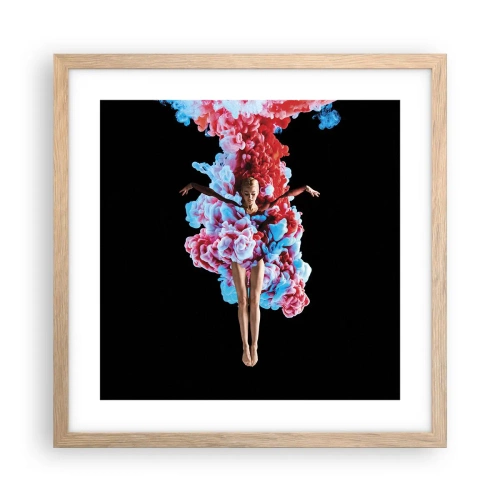Pôster com moldura de carvalho claro - Em pleno florescimento - 40x40 cm