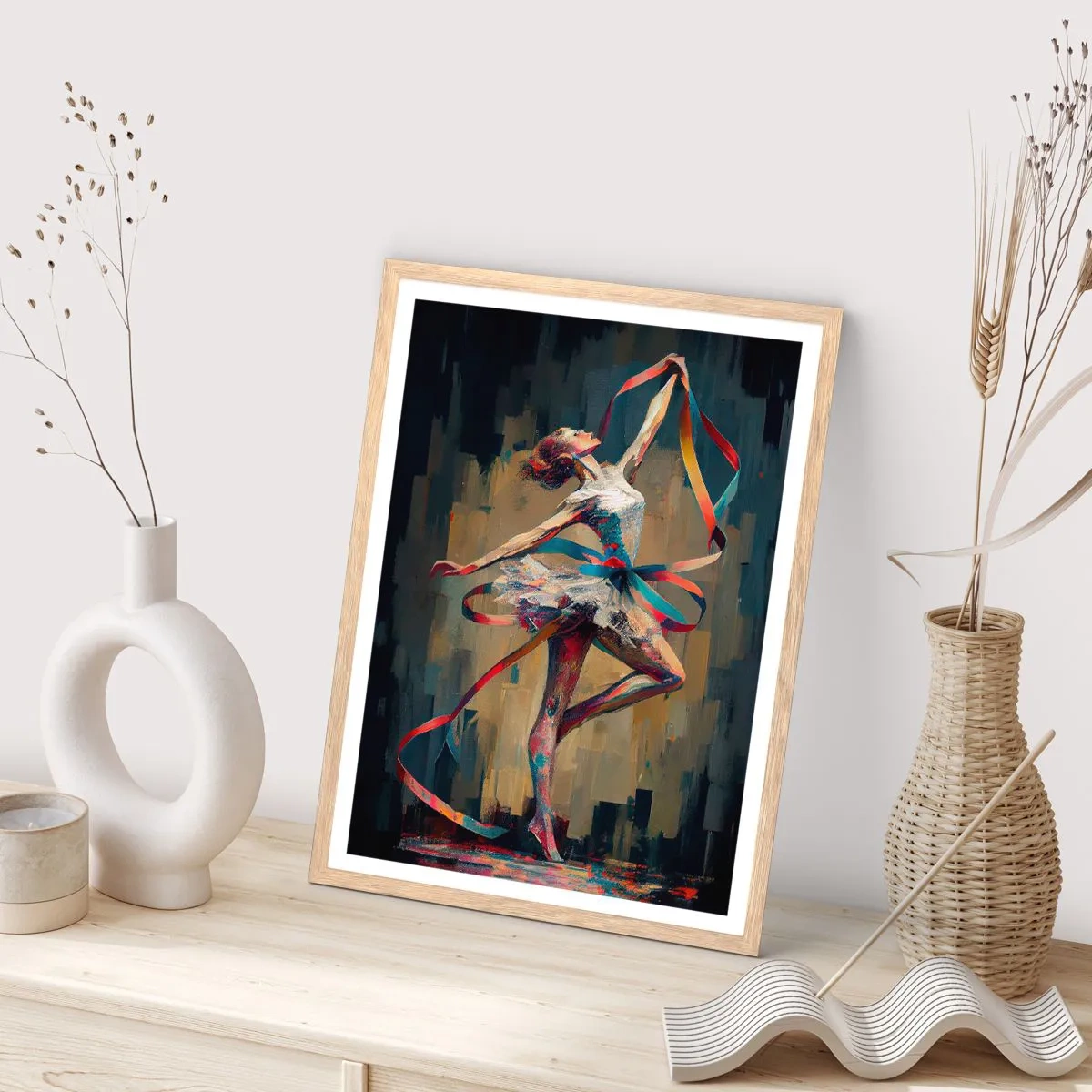 Pôster com moldura de carvalho claro - Dança da fita - 70x100 cm