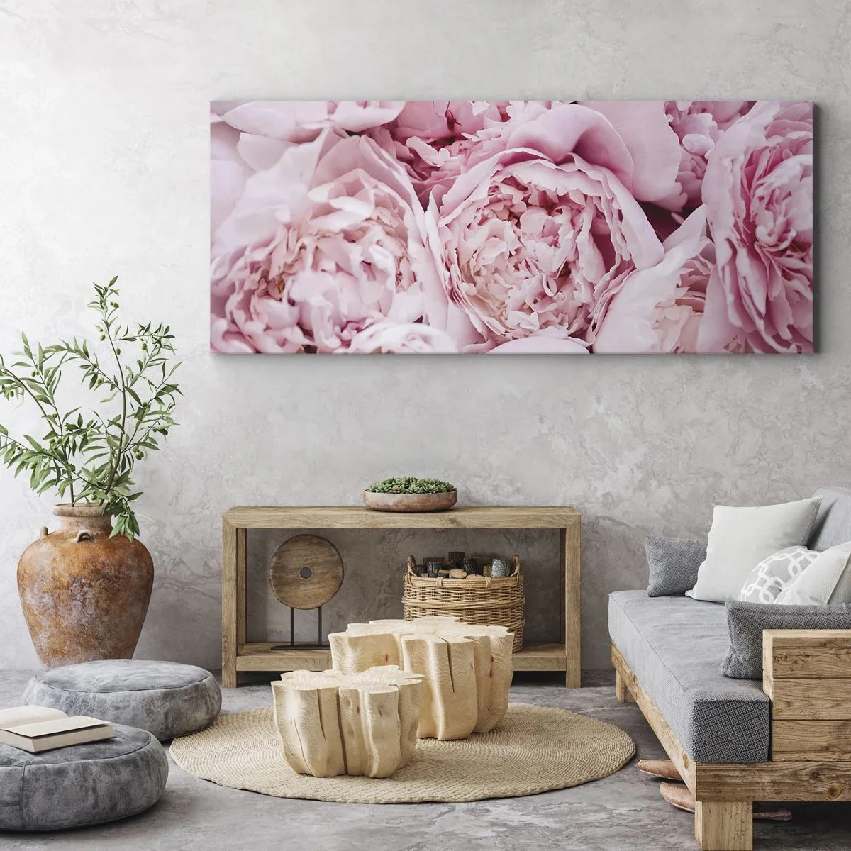 Quadro em tela - Aconchego e perfume - 140x50 cm