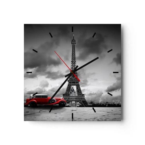 Relógio de parede - Relógio em vidro - Não há muito tempo atrás em Paris - 40x40 cm