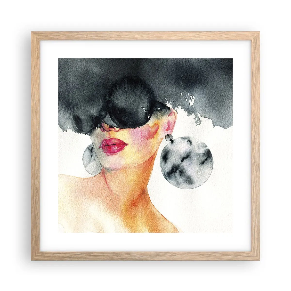 Pôster com moldura de carvalho claro - O segredo da elegância - 40x40 cm