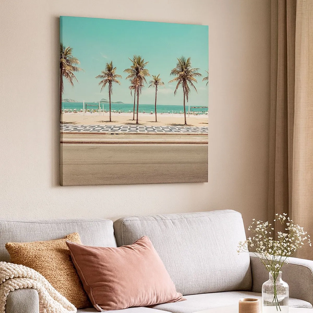 Quadro em tela - Em guarda da praia - 30x30 cm