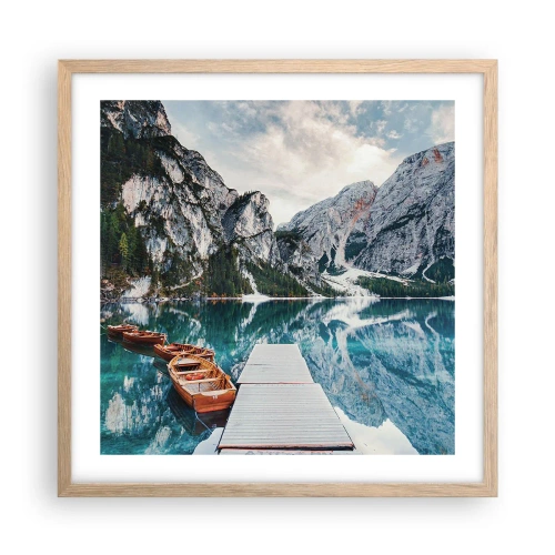 Pôster com moldura de carvalho claro - Vamos mostrar-lhe a beleza - 50x50 cm