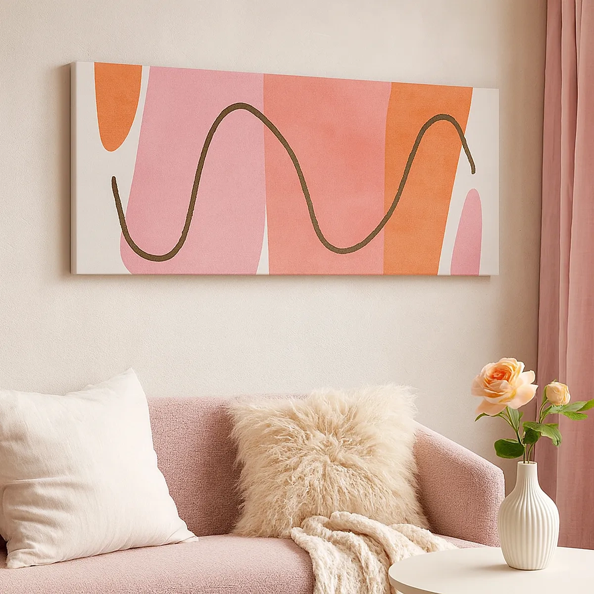 Quadro em tela - Movimento suave de formas - 30x30 cm