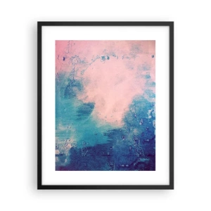 Pôster com moldura preta - Abraço azul - 40x50 cm