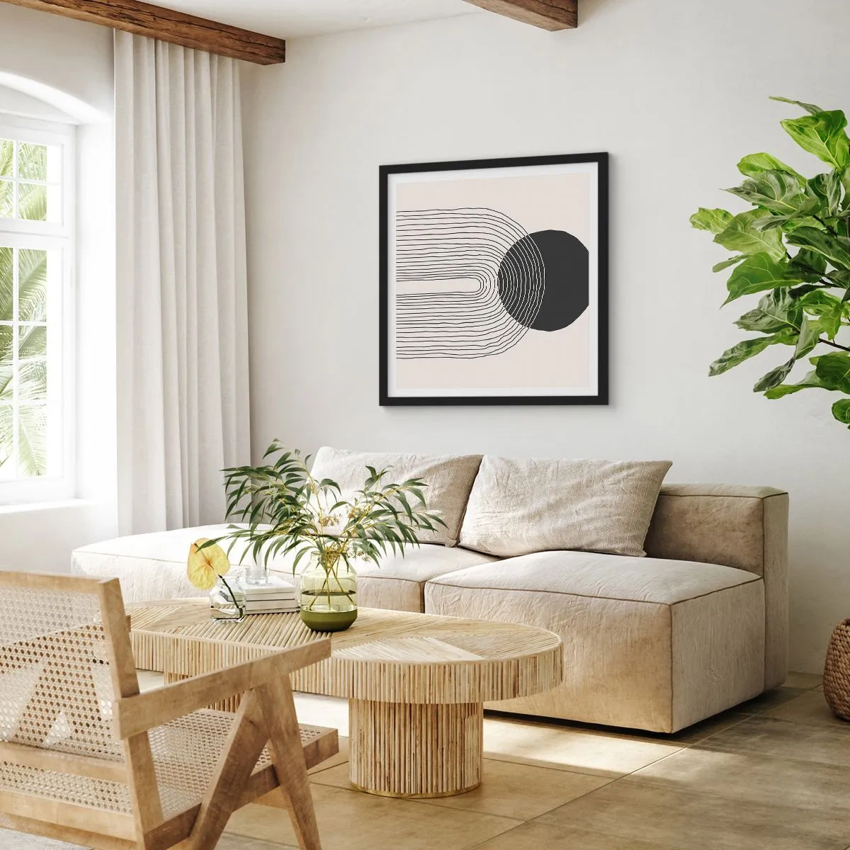 Pôster com moldura preta - Tremores e confiança - 60x60 cm