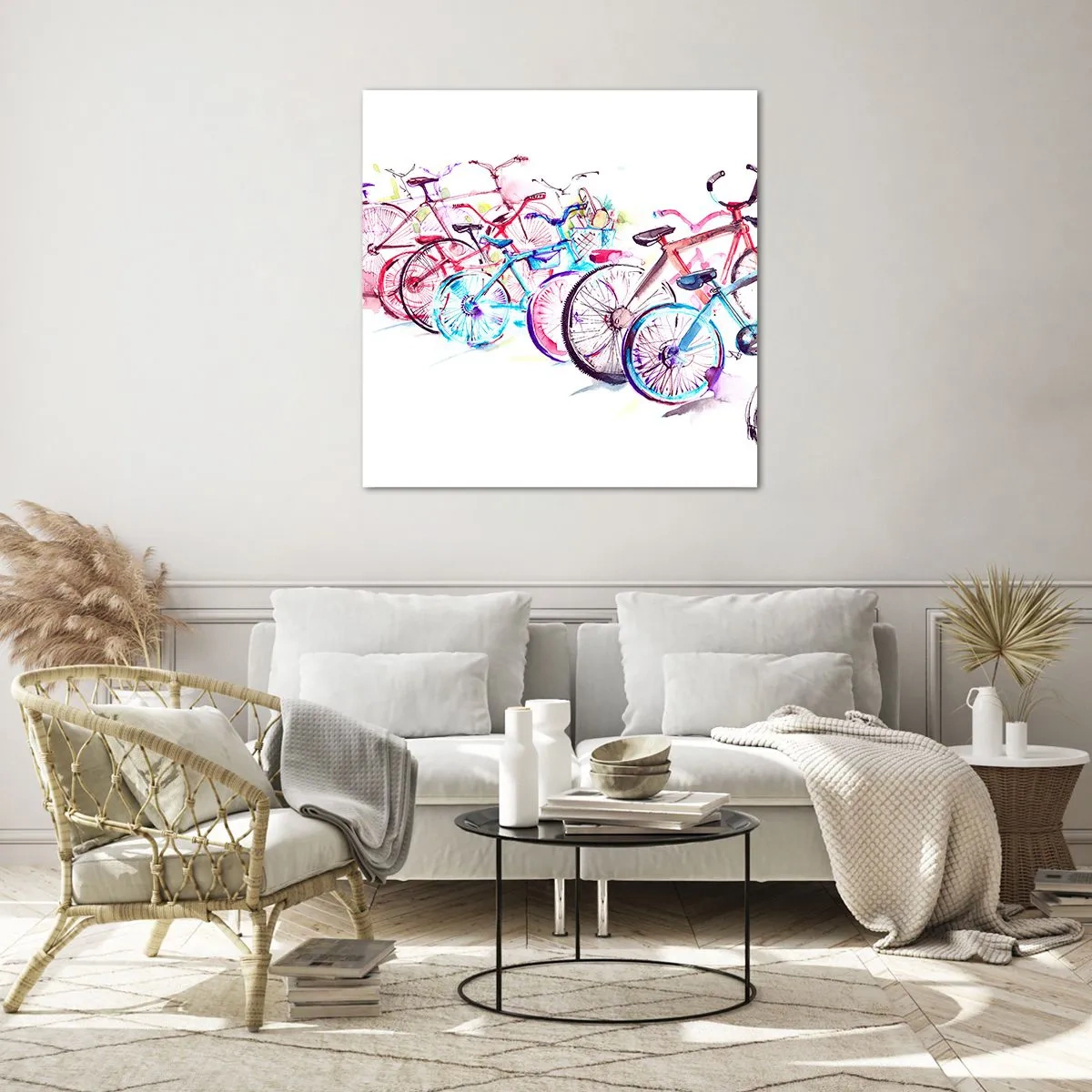 Quadro em vidro - Reunião do Clube Antimoto  - 60x60 cm