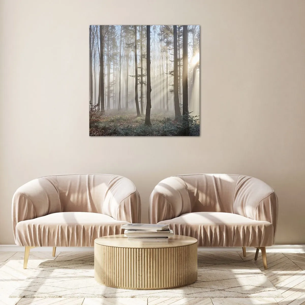 Quadro em vidro - O nevoeiro também acordou - 50x50 cm