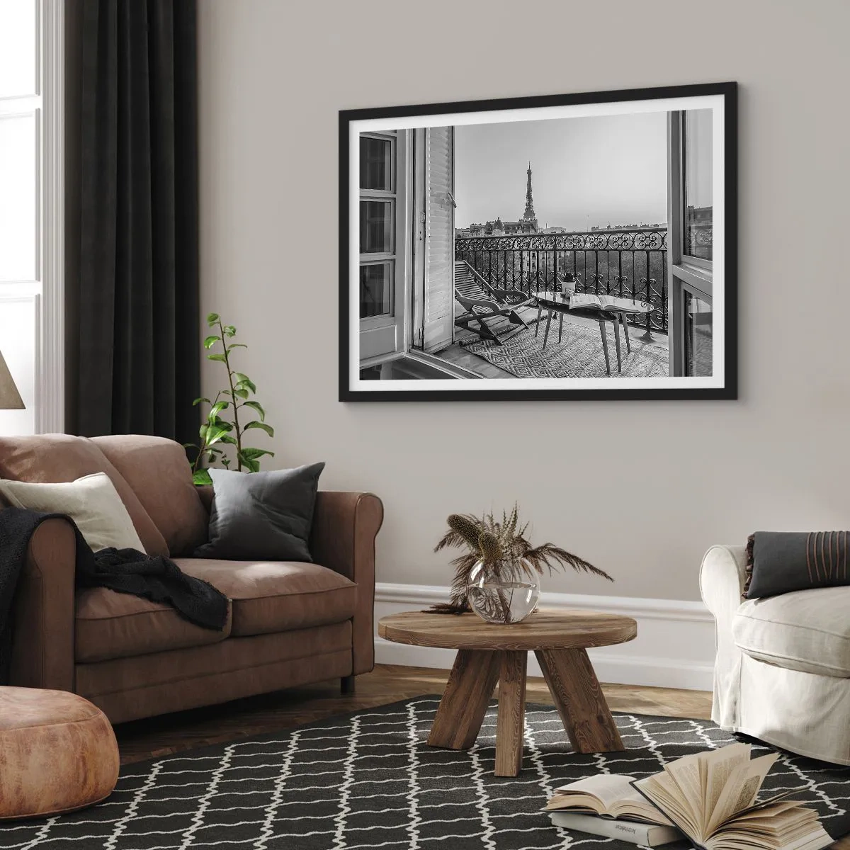 Pôster com moldura preta - Tarde de Paris - 40x30 cm