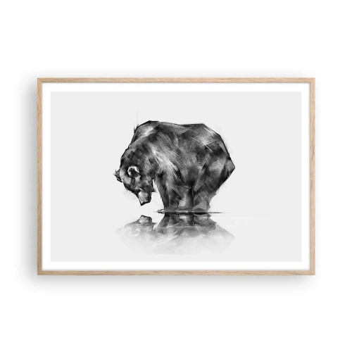 Pôster com moldura de carvalho claro - É bom ver alguém próximo - 100x70 cm