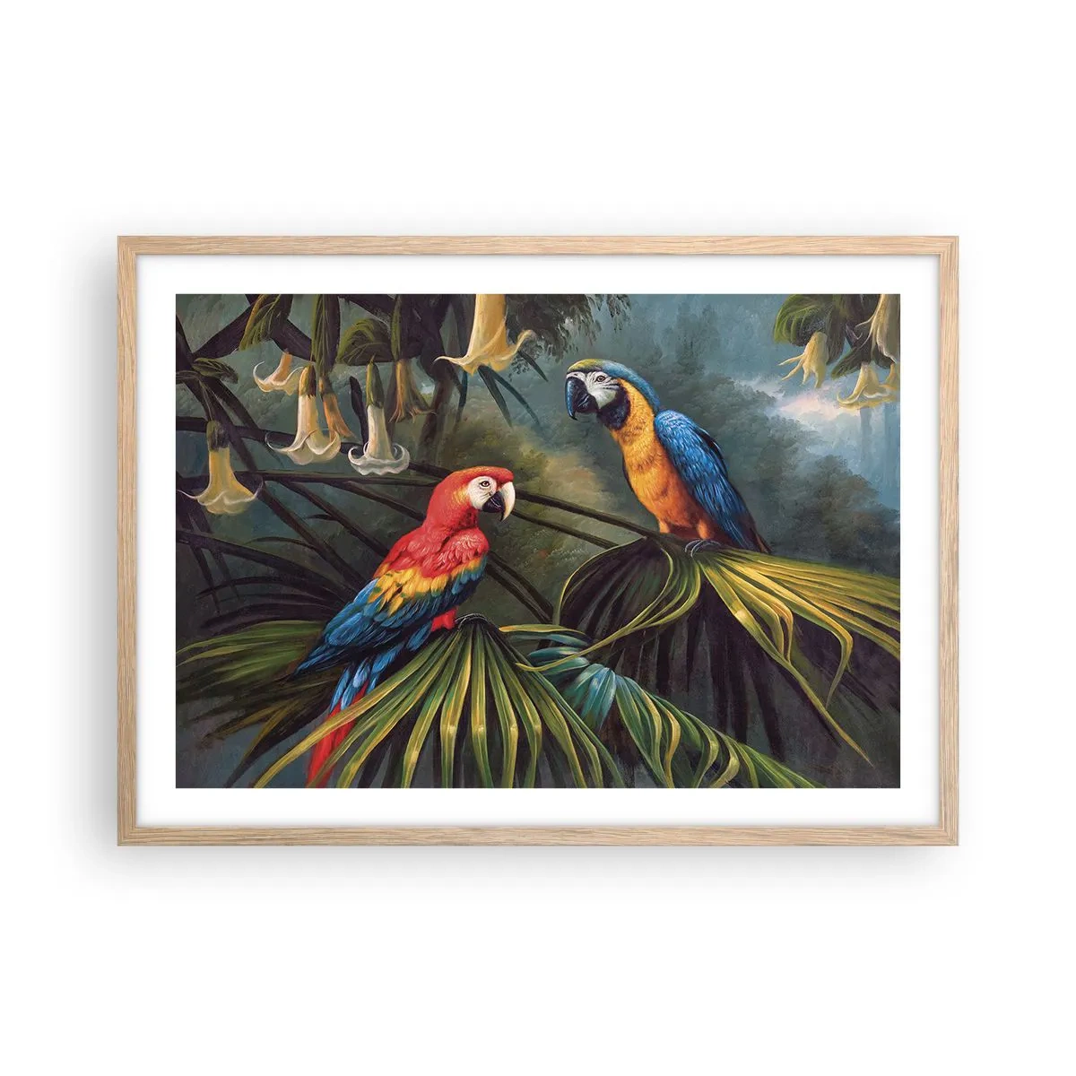 Pôster com moldura de carvalho claro - Romantismo nos trópicos - 70x50 cm