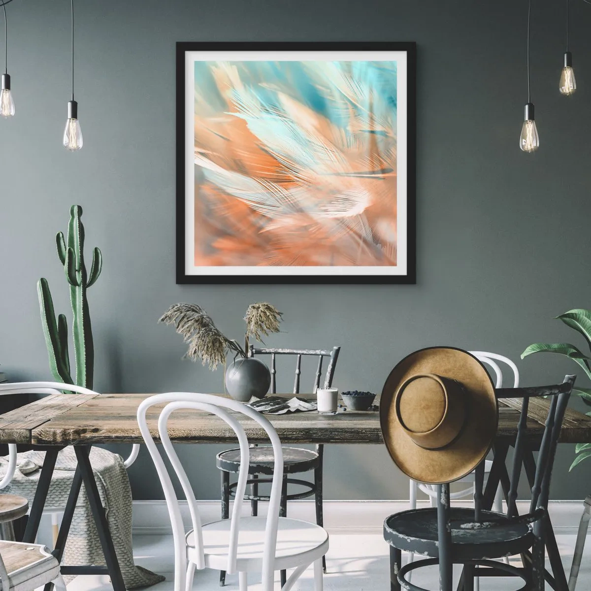 Pôster com moldura preta - Na terra da gentileza - 60x60 cm