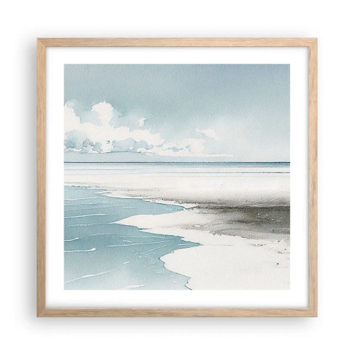 Pôster com moldura de carvalho claro - Maré suave - 50x50 cm