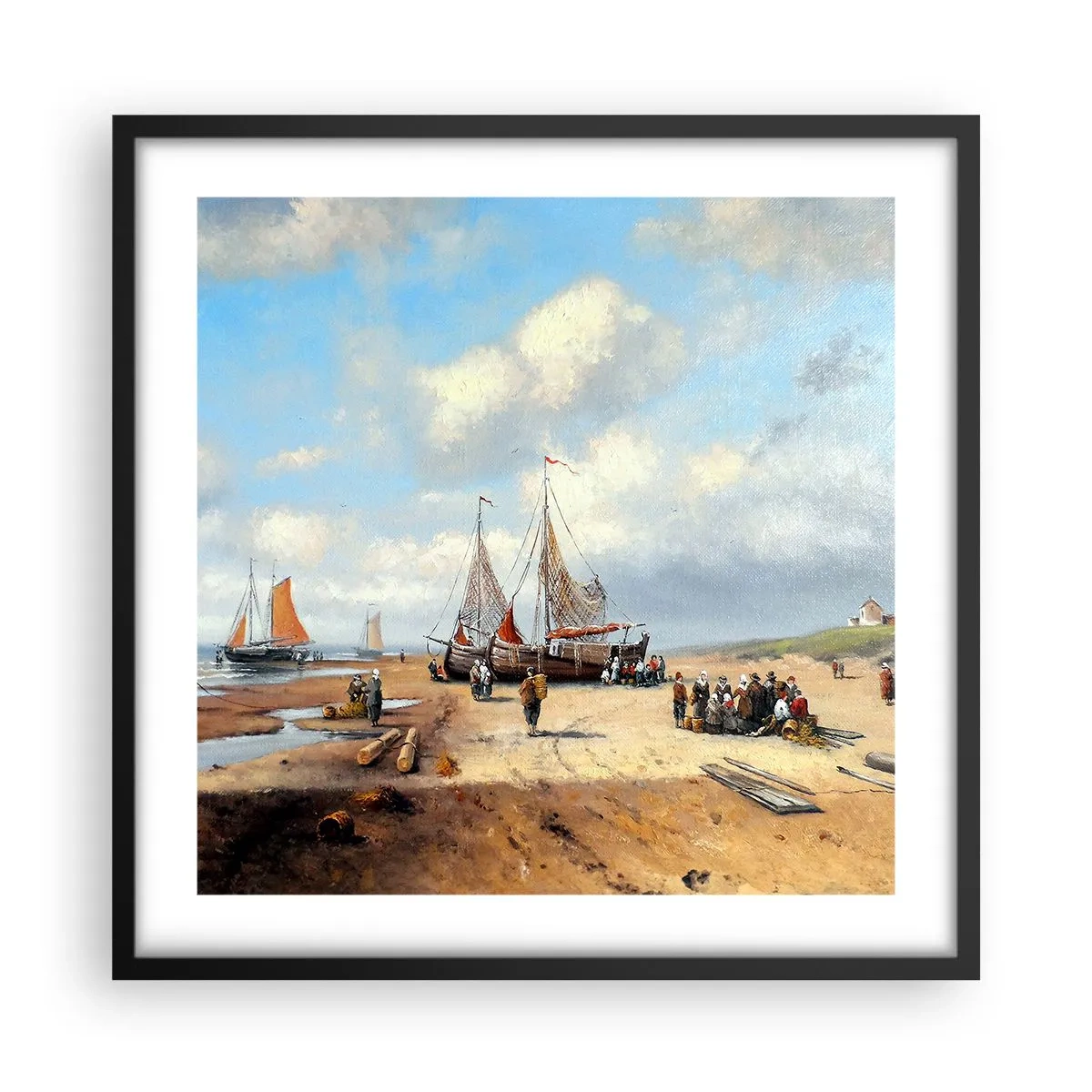 Pôster com moldura preta - Pós-caça bem-sucedida - 50x50 cm