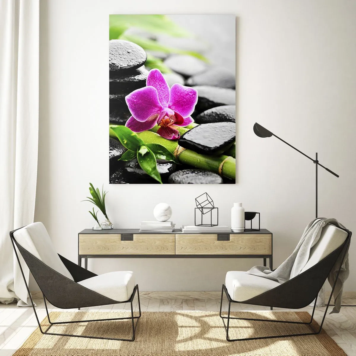 Quadro em vidro - Calmo equilíbrio - 50x70 cm