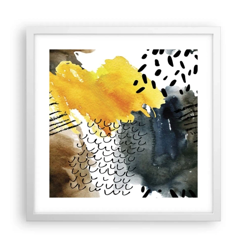 Pôster em moldura branca - Reunião dos elementos da natureza - 40x40 cm